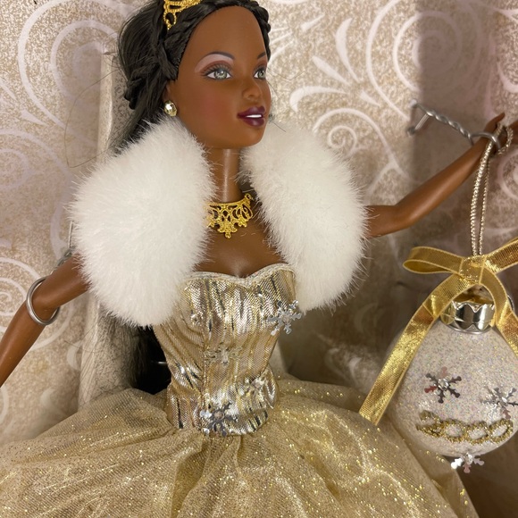 2000s Special Edition Celebration Barbie African American Doll Gold Dress